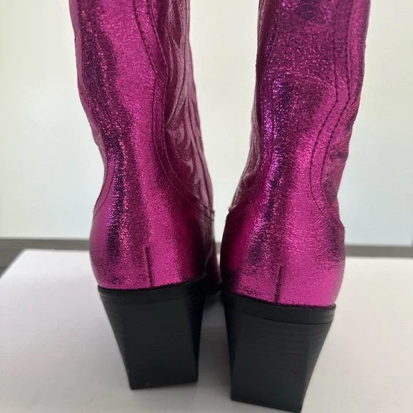 Nine West Western Pink Metallic Keeks boots size 8.5
Metallic cowboy boots - Picture 6 of 11